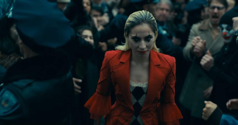 Lady Gaga as Harley Quinn in the first teaser trailer for "Joker: Folie à Deux."