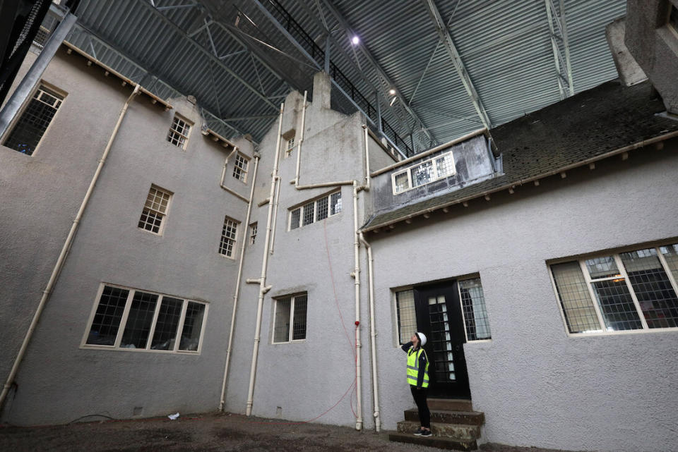 Visitor service assistant Emma Cooper in the National Trust for Scotland's Box which covers Charles Rennie Mackintosh's Hill House in Helensburgh (Picture: PA)