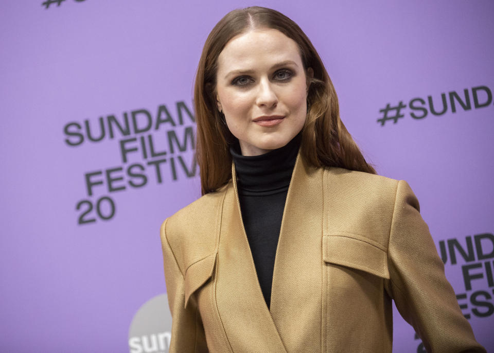 Actress Evan Rachel Wood attends the premiere of "Kajillionaire" during the Sundance Film Festival on Jan. 25, 2020, in Park City, Utah. Marilyn Manson was dropped by his record label Monday after Wood, his ex-fiancé, accused him of sexual and other physical abuse. Wood, a star of HBO's “Westworld,” wrote on Instagram Monday, Feb. 1, 2021, that Manson “horrifically abused me for years” and “left me brainwashed into submission.” (Photo by Arthur Mola/Invision/AP, File)
