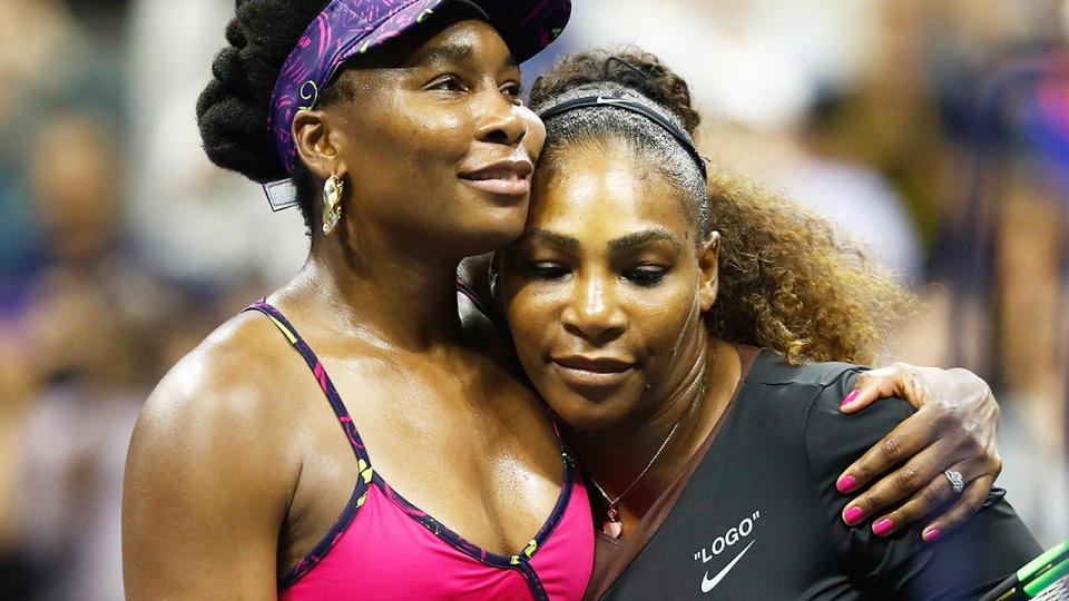 Serena and Venus Williams, pictured here after their match at the 2018 US Open. 