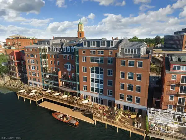 An overview of the deck expansion proposed at Martingale Wharf in Portsmouth by developer Mark McNabb