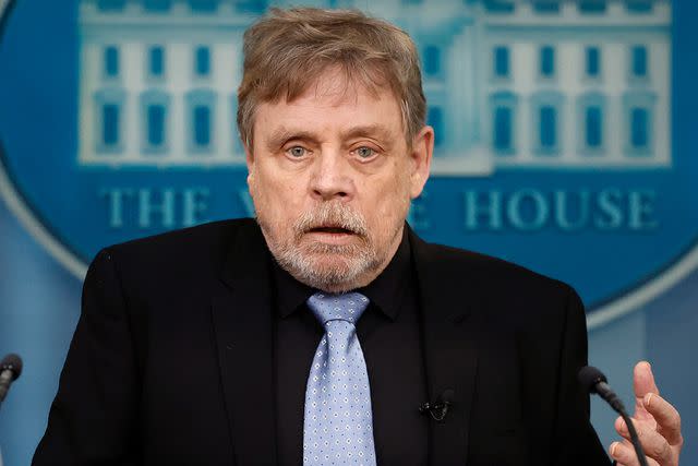 <p>Kevin Dietsch/Getty</p> Mark Hamill at the White House