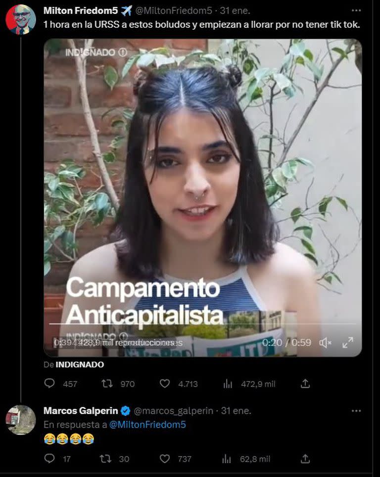 Galpherin reaccionó a la publicación.