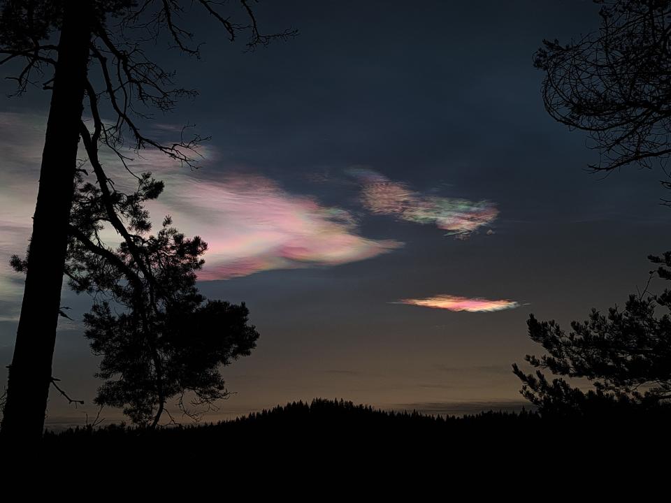 nacreous clouds above Finland.