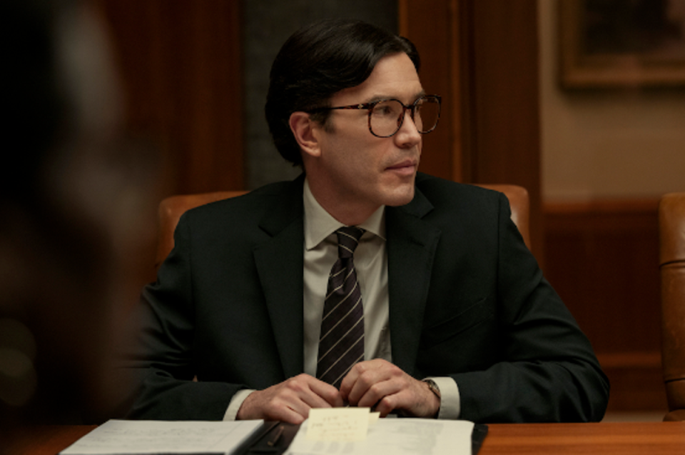 Tom Pelphrey as banker Raymond Peepgrass in ‘A Man in Full’ (Mark Hill/ Netflix)