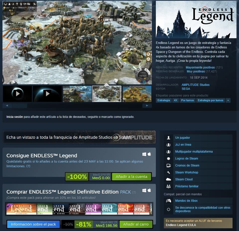 ENDLESS Legend está disponible gratis en Steam