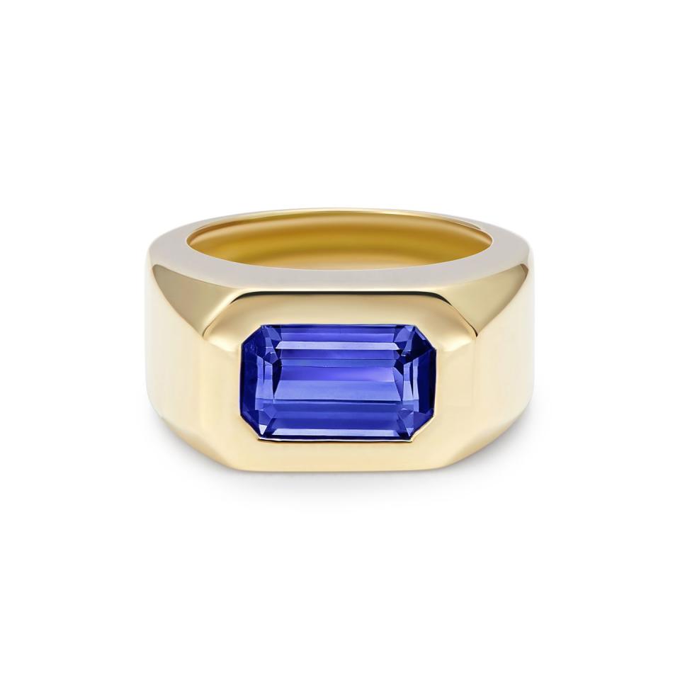 <p><a class="link " href="https://minkajewels.com/products/berlin-tanzanite-ring?_pos=1&_psq=tanzanite&_ss=e&_v=1.0" rel="nofollow noopener" target="_blank" data-ylk="slk:SHOP NOW;elm:context_link;itc:0;sec:content-canvas">SHOP NOW</a></p><p>Tapping into the trend for bold, gypsey-set jewels, Minka’s cocktail ring features a dramatic two-carat, octagon-cut tanzanite. </p><p>Gold and tanzanite ring, £7,000, <a href="https://minkajewels.com/products/berlin-tanzanite-ring?_pos=1&_psq=tanzanite&_ss=e&_v=1.0" rel="nofollow noopener" target="_blank" data-ylk="slk:Minka;elm:context_link;itc:0;sec:content-canvas" class="link ">Minka</a></p>