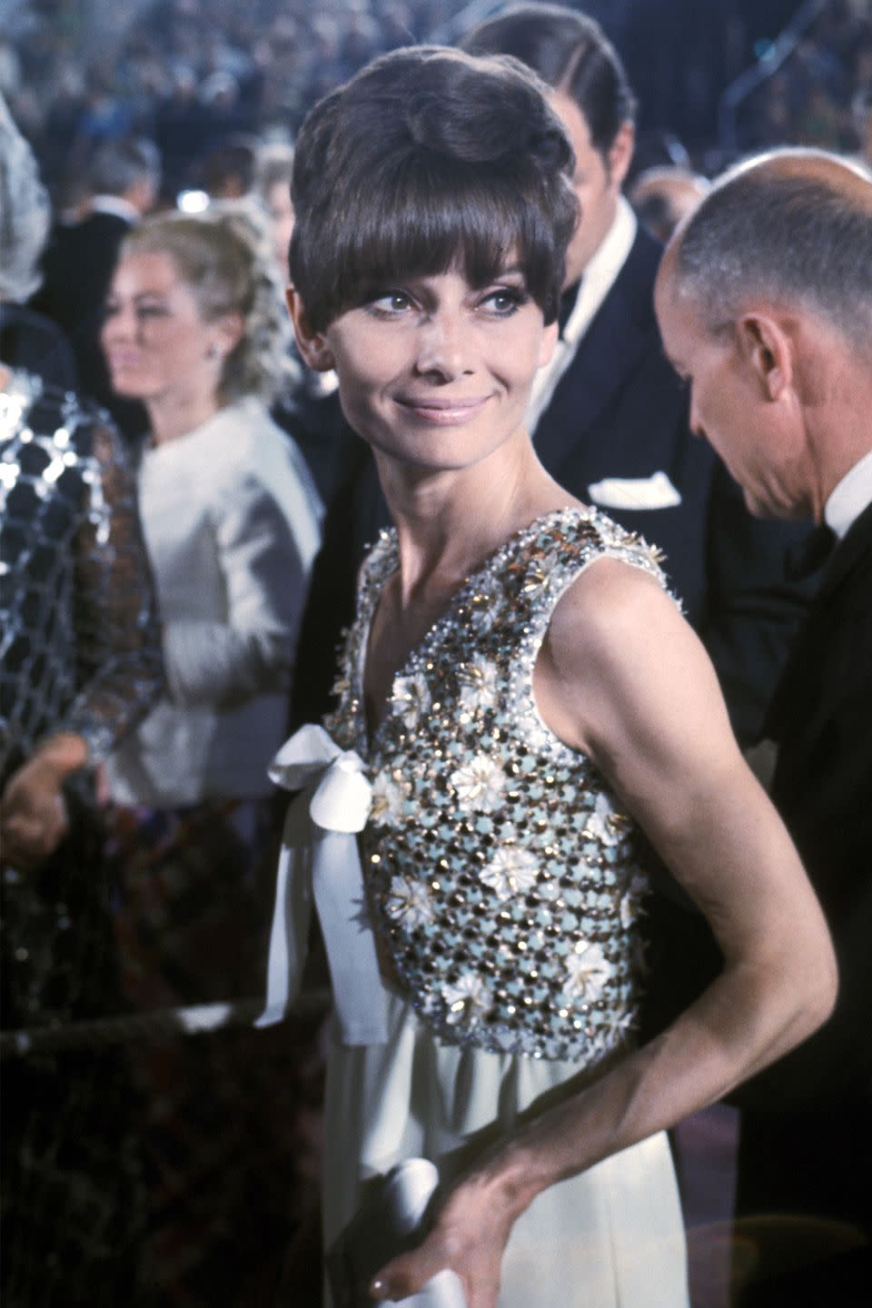 <p>While Audrey Hepburn was largely staying out of the limelight to raise her family, she still made an appearance at the 1975 Oscars, relying on the old faithful, Givenchy, to create another memorable look. </p>