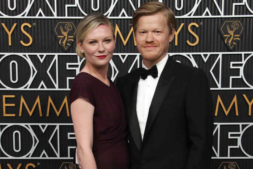 <p>Matt Baron/BEI/Shutterstock</p> Kirsten Dunst and Jesse Plemons at the 2023 Emmys.