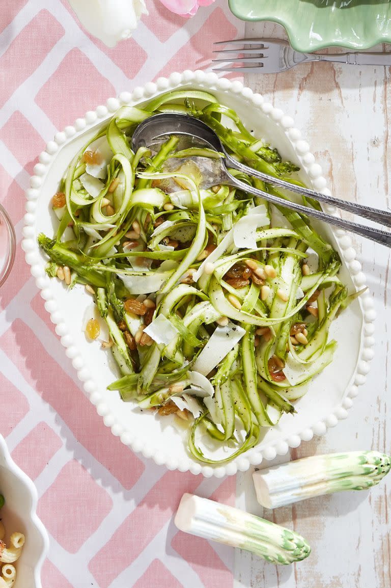 Shaved Asparagus and Parmesan Salad with Raisins