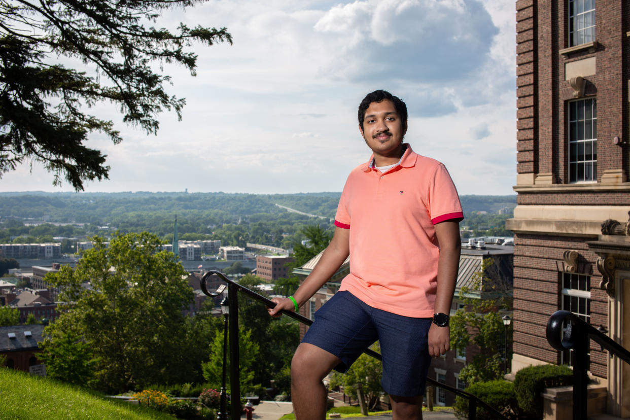 Anish Shrivastava poses for a photograph in Troy, N.Y., in July. Anish was born on Sept. 11, 2001, in Princeton, N.J., and found out at an early age the significance of his birthdate. 