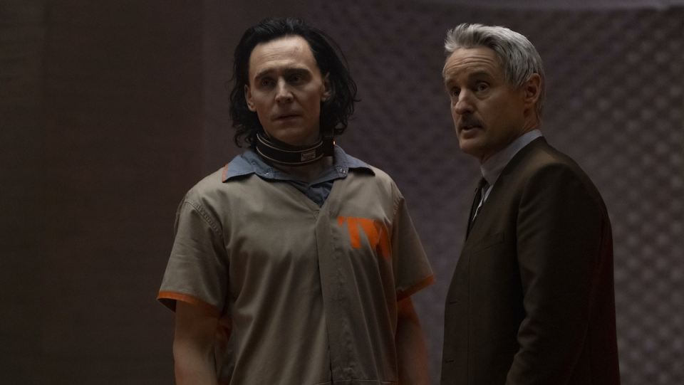 Loki (Tom Hiddleston) and Mobius (Owen Wilson) in the upcoming Disney+ series Loki.