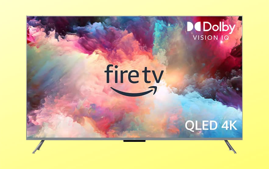 A promotional image of Amazon's new QLED TV.