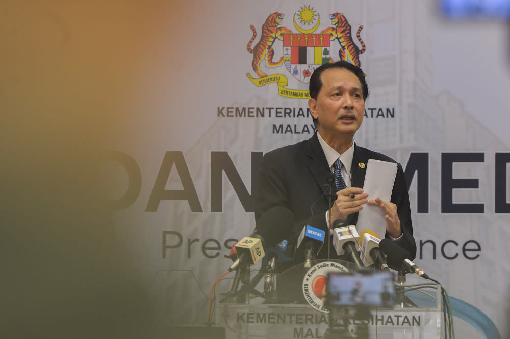 Health Director-General Tan Sri Dr Noor Hisham speaks during the Covid-19 press conference at the Ministry of Health October 1, 2020. — Picture by Miera Zulyana