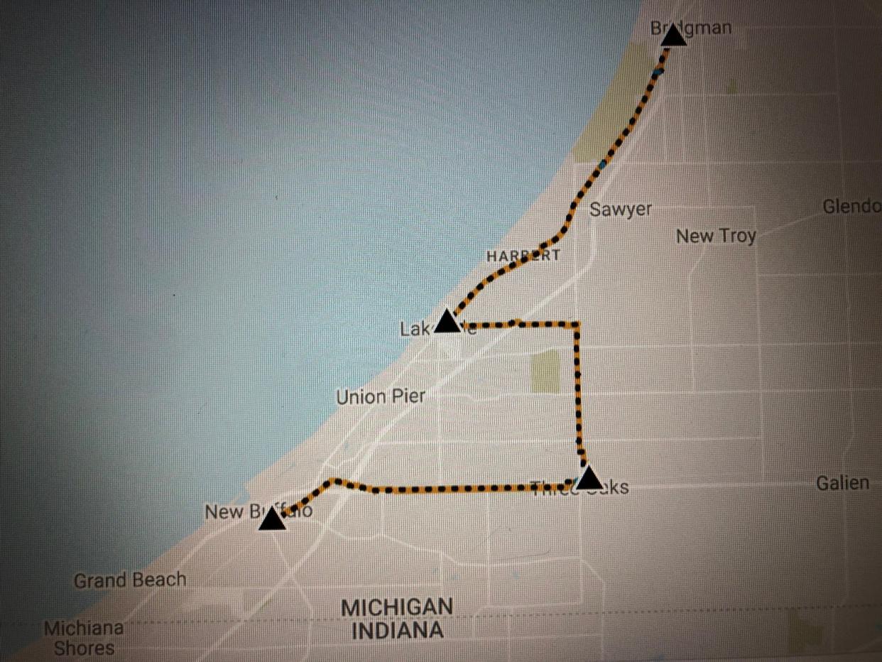 This map from American Electric Power shows the route of transmission lines that the company wants to replace.