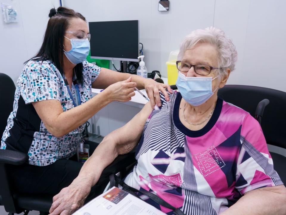 About 1,900 people in Saskatchewan got vaccinated on Sunday, according the the health ministry's online dashboard. (Paul Chiasson/The Canadian Press - image credit)