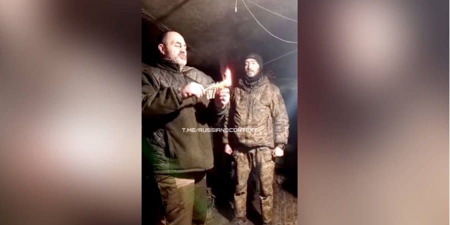 Amidst war, some Russian soldiers adopt shamanistic rituals with Tuvan herbs for protection, a video reveals