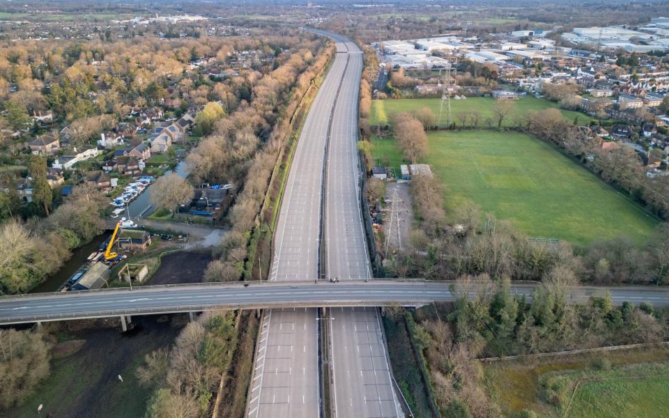 The M25 was closed for the first time during daylight hours since it opened in 1986