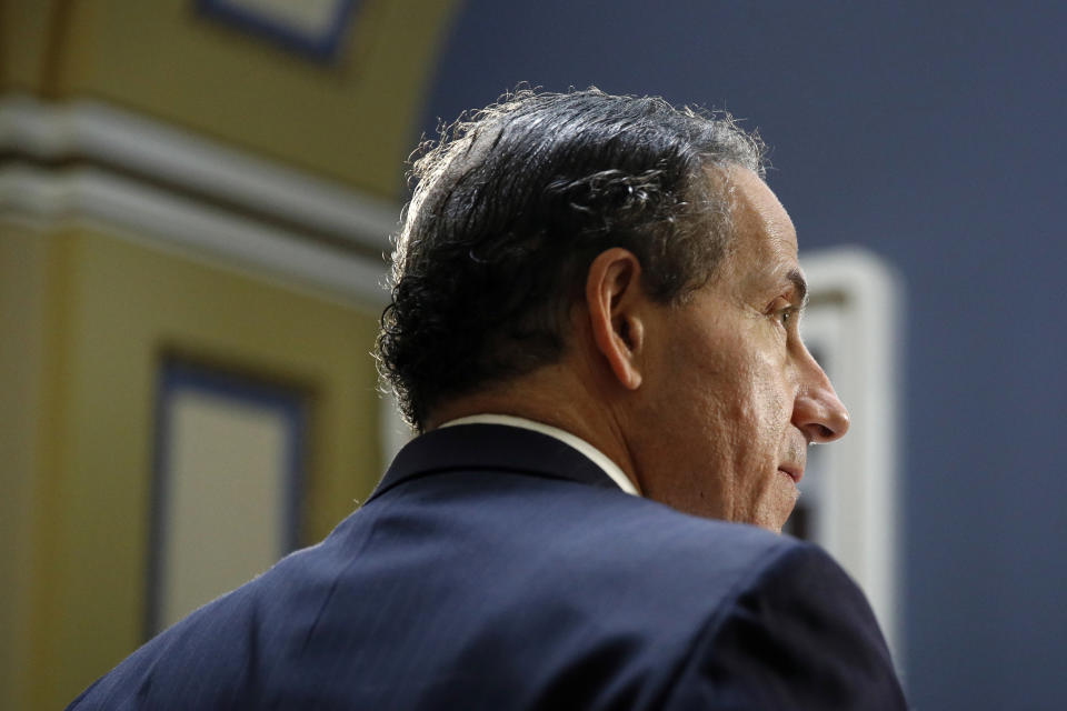 FILE - In this Dec. 17, 2019, file photo Rep. Jamie Raskin, D-Md., speaks during a House Rules Committee hearing on the impeachment against President Donald Trump on Capitol Hill in Washington. After a violent mob launched a deadly insurrection at the U.S. Capitol that forced Raskin and his colleagues to evacuate. the Maryland Democrat and former constitutional law professor is leading the effort to remove President Donald Trump from office for inciting the riot. (AP Photo/Patrick Semansky, File)