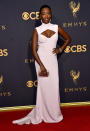 <p>For her roles in <em>The Handmaid’s Tale </em>and <em>Orange Is the New Black</em>, Wiley didn’t get to show off much in the way of fashion. Yet on the red carpet she stood out, here in a pale-pink Christian Siriano gown. (Photo: Getty Images) </p>