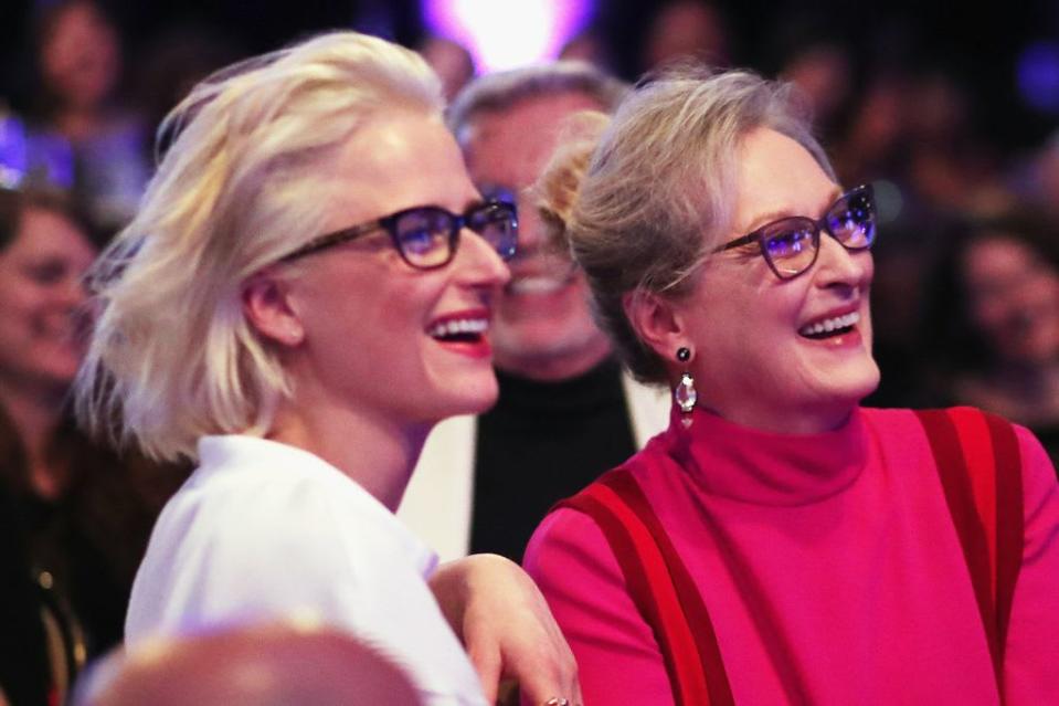 Meryl Streep laughing alongside daughter Mamie Gummer