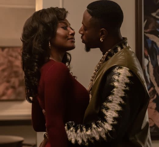 <p>STARZ</p> Unique (Joey Badass) and Raq Thomas (Patina Miller) in 'Power Book III: Raising Kanan'