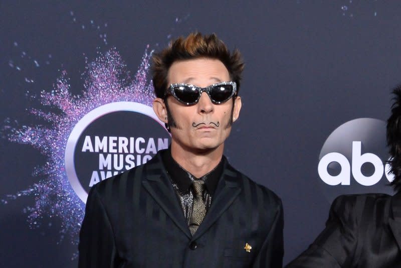 Mike Dirnt of Green Day arrives for the 47th annual American Music Awards at the Microsoft Theater in Los Angeles on November 24, 2019. The rocker turns 52 on May 4. File Photo by Jim Ruymen/UPI