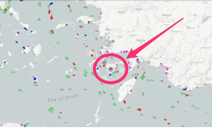 Solaris, Roman Abramovich's superyacht, is located off the coast of Turkey, according to Marine Traffic data.