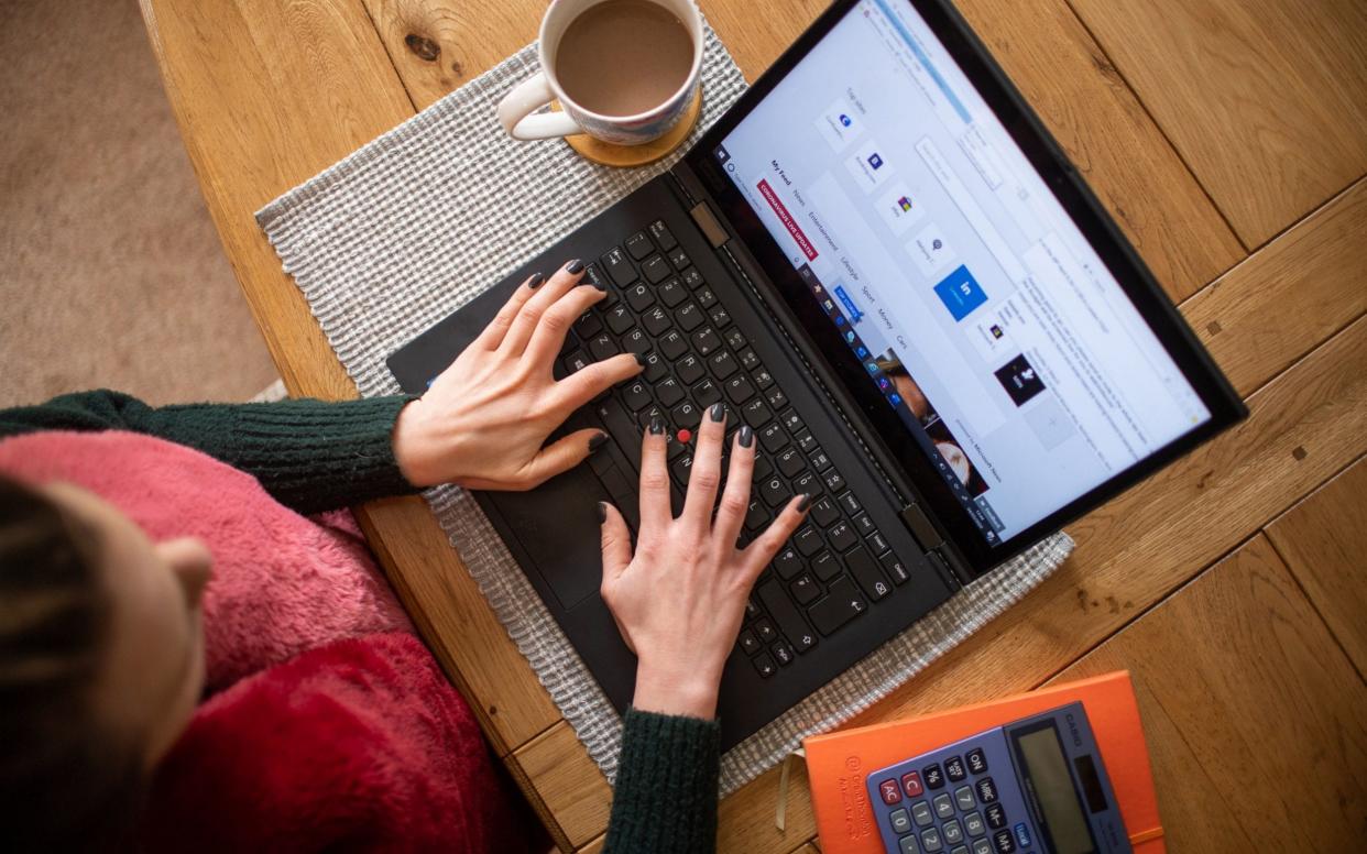 Working From Home with Laptop  - Joe Giddens /PA