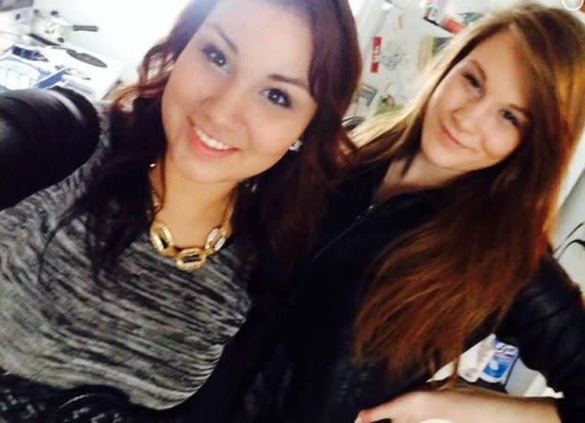 Cheyenne Antoine (left) seen wearing belt used to kill Brittney Gargol: Facebook