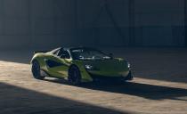 <p>Going by McLaren's numbers, the 600LT Spider weighs just 110 pounds more than the coupe and 220 less than the 570S Spider, with a dry weight quoted at 2859 pounds in the car's lightest possible configuration.</p>