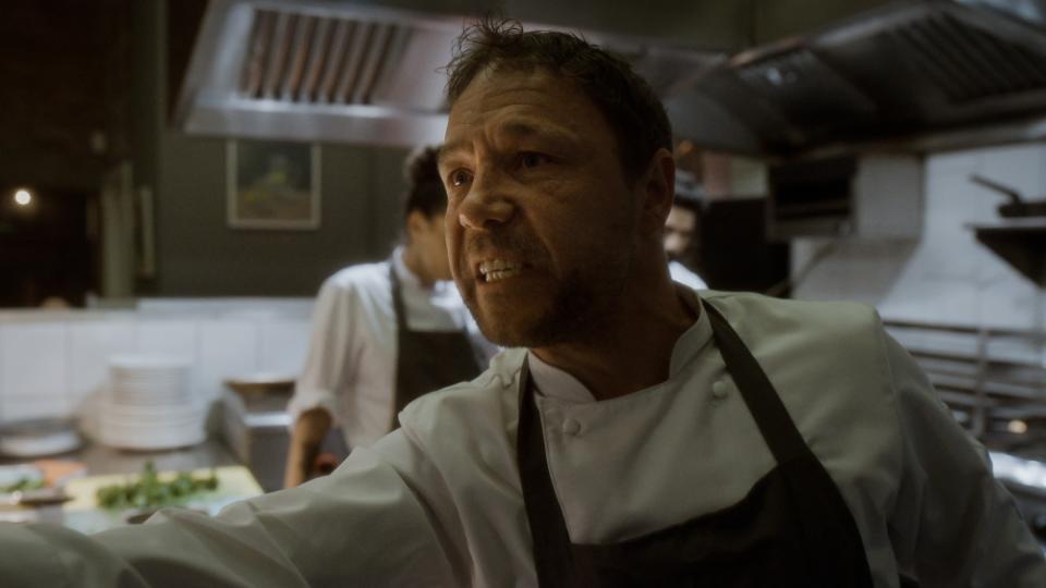 Stephen Graham stars as a frazzled chef in high-octane kitchen thriller 'Boiling Point'. (Vertigo Releasing)