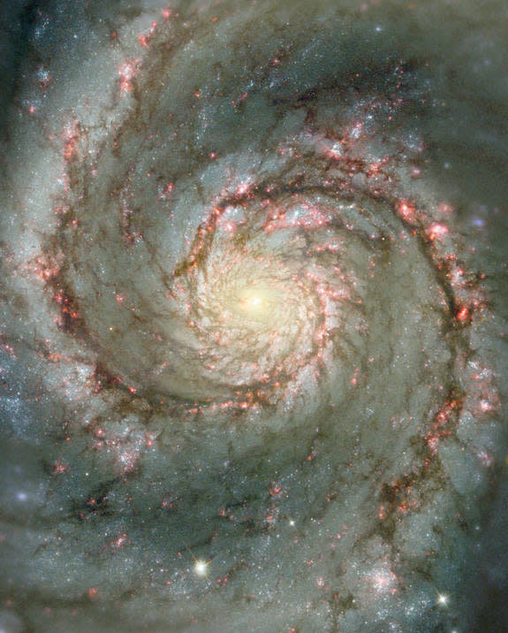 The Whirlpool Galaxy is a classic spiral galaxy. At only 30 million light years distant and fully 60 thousand light years across, M51, also known as NGC 5194, is one of the brightest and most picturesque galaxies on the sky. This image is a dig