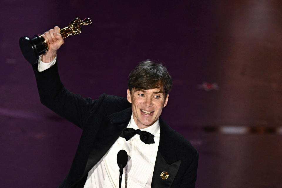 Irish actor Cillian Murphy accepts the award for Best Actor in a Leading Role for 