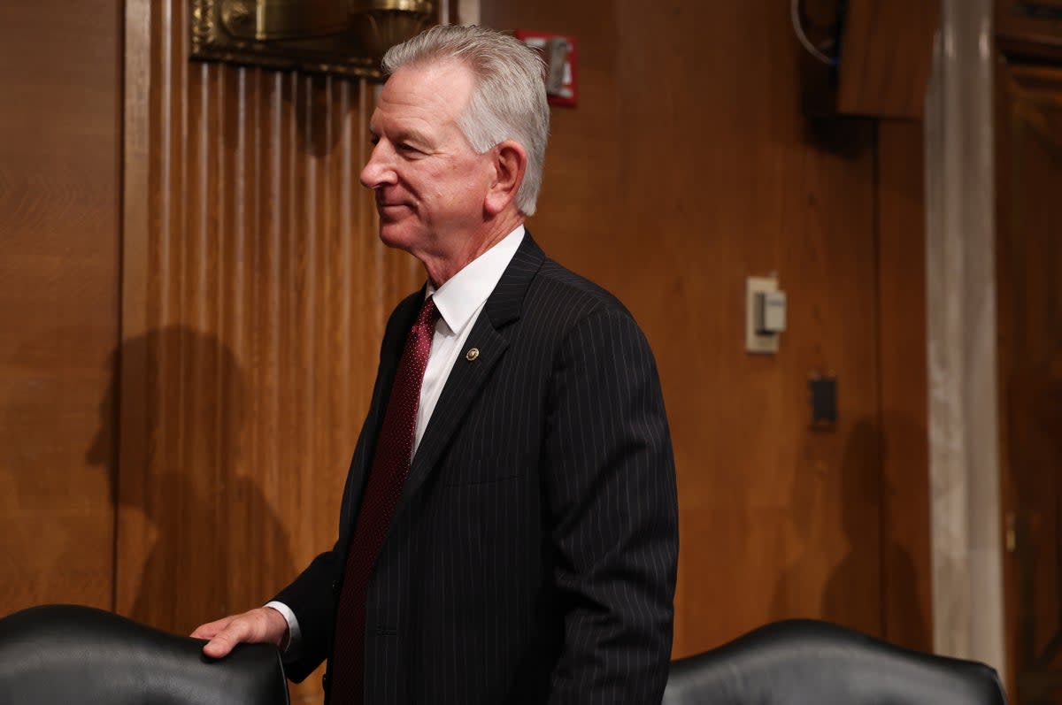 Republican Sen Tommy Tuberville, who is leading a blockade of military promotions in the US Senate  (Getty Images)