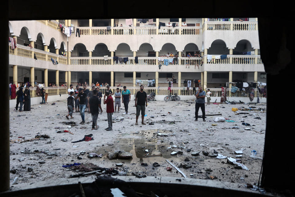 Israeli Strike on Tabeen School in Gaza City (Omar Al-Qattaa / AFP - Getty Images)