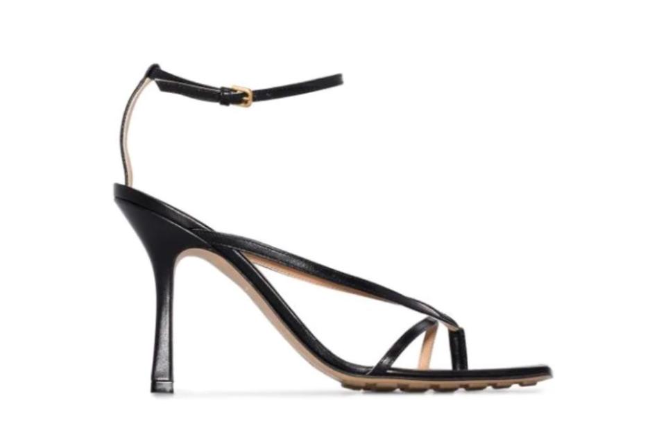 bottega veneta, leather sandals, square toe sandals