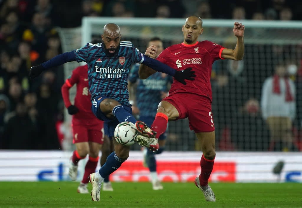 Liverpool and Arsenal will renew their battle for a place in the Carabao Cup on Thursday night (Peter Byrne/PA) (PA Wire)