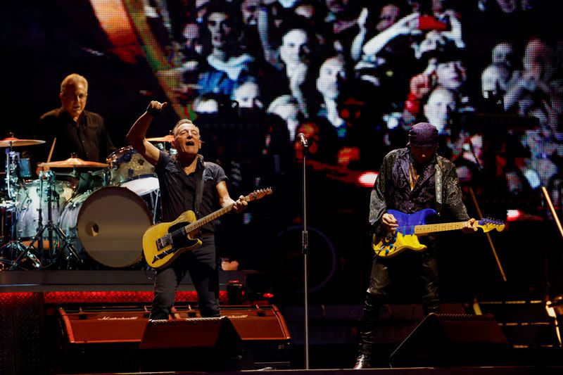 FILE PHOTO: American rock star Bruce Springsteen and The E Street band concert in Barcelona