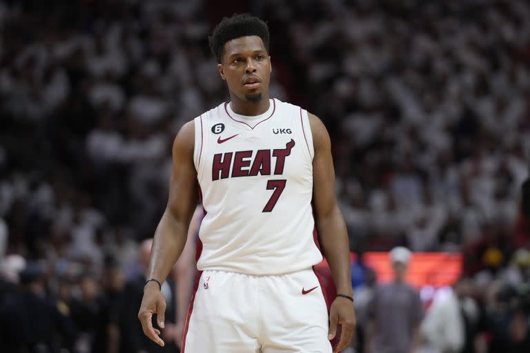 Kyle Lowry, de Miami Heat, que debuta en la temporada 2023/2024 luego de ser campeón de su Conferencia y perder la final ante Denver en el torneo pasado.