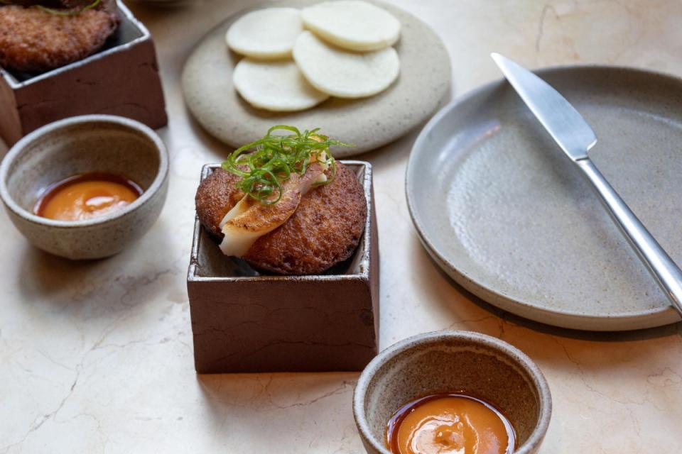 The restaurant's namesake dish, here with sliced scallop (Adrian Lourie)