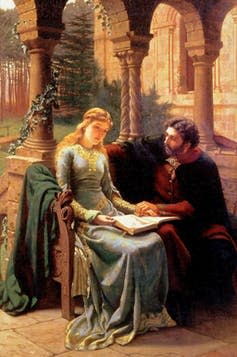 <span class="caption">Abelard and his pupil Héloise.</span> <span class="attribution"><a class="link " href="https://commons.wikimedia.org/wiki/File%3AEdmund_Blair_Leighton_-_Abelard_and_his_Pupil_Heloise.jpg" rel="nofollow noopener" target="_blank" data-ylk="slk:Edmund Leighton, via Wikimedia Commons;elm:context_link;itc:0;sec:content-canvas">Edmund Leighton, via Wikimedia Commons</a></span>