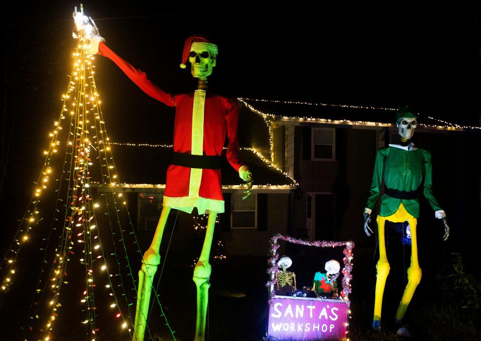 A house decorated for Christmas on Woodgate Way in Tallahassee, Fla. as seen on Thursday, Dec. 9, 2022. 