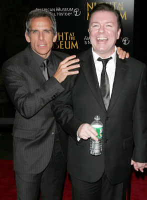 Ben Stiller and Ricky Gervais at the New York premiere of 20th Century Fox's Night at the Museum