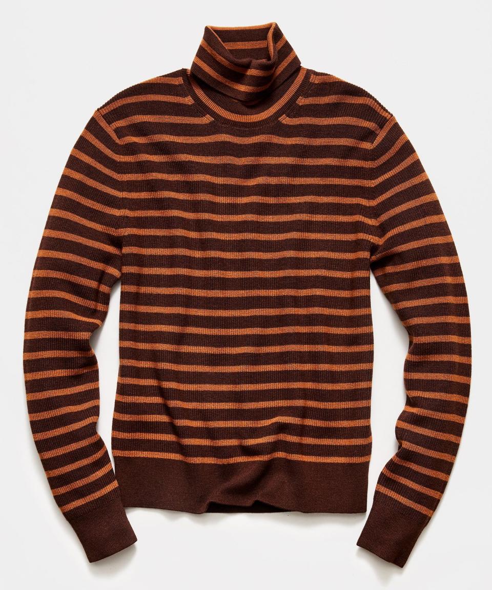 Striped Ribbed Turtleneck