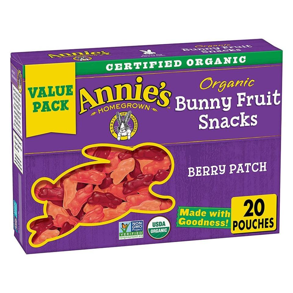 23) Organic Berry Patch Bunny Fruit Snacks, Count of 20