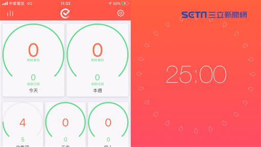 番茄鐘APP工具，可設定計時跟工作事項，讓自己更專注（圖／翻攝自APP）