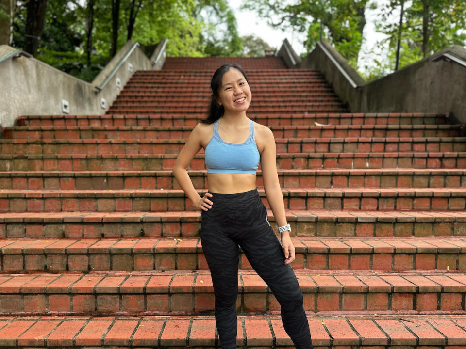 Jia Xuan picked up fitness routines during the pandemic lockdown. 