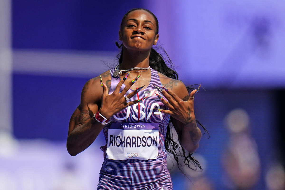 Paris Olympics live updates Sha'Carri Richardson wins silver in the