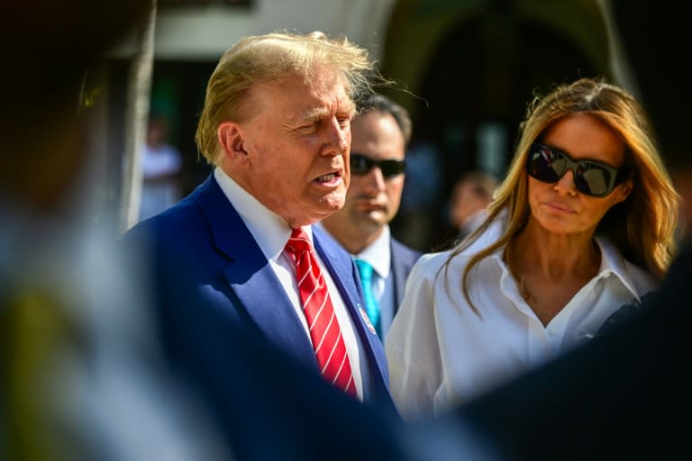 Donald Trump y su esposa Melania en Florida el 19 de marzo de 2024 (GIORGIO VIERA)